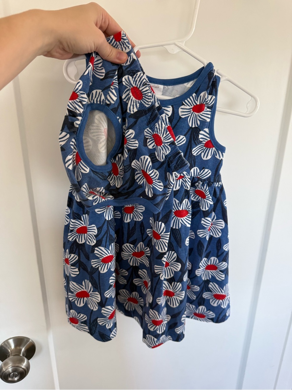 Hanna Andersson 3T Navy Floral Sleeveless Dress with Matching bloomers